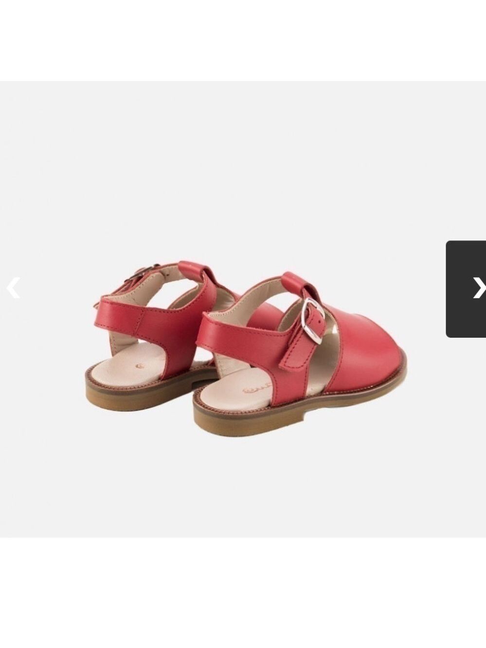 RED LEATHER CLASSIC SANDALS - Picture 3 of 8